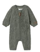 Nbmwrilla Wool Ls Knit Suit Langermet Bodysuit Green Name It