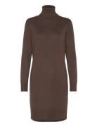 U6801, Milasz Rollneck Dress Knelang Kjole Brown Saint Tropez