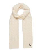 Cotton-Cotton Cable Scarf Accessories Scarves Winter Scarves Cream Pol...