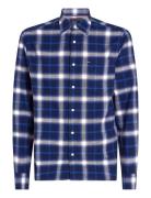 Brushed Shadow Check Rf Shirt Tops Shirts Casual Blue Tommy Hilfiger