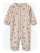 Sleepsuit L/S Nikola Langermet Bodysuit Beige Wheat