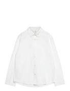 Oxford Cotton Shirt Tops Shirts Long-sleeved Shirts White Mango