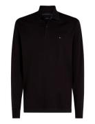 L/S Liquid Cotton Reg Polo Tops Polos Long-sleeved Black Tommy Hilfige...