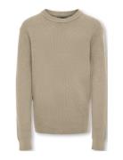 Kobphil Crew Neck Pullover L/S Knt Tops Knitwear Pullovers Beige Kids ...