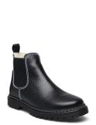 Booties - Flat - With Elastic Vinterstøvletter Med Borrelås Black ANGU...