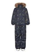 Snow Suit Aop Outerwear Coveralls Snow-ski Coveralls & Sets Navy Minym...