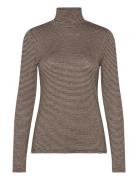 Cualexandra Jersey Rollneck Tops T-shirts & Tops Long-sleeved Brown Cu...