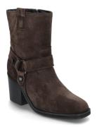 Women Boots Shoes Boots Ankle Boots Ankle Boots With Heel Brown NEWD.T...