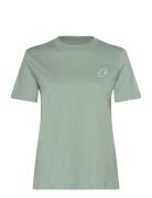 Embroidered Ck Regular Tee Tops T-shirts & Tops Short-sleeved Green Ca...