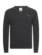 Extrafine Lambswool V-Neck Tops Knitwear V-necks Grey GANT