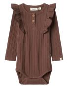 Nbfnara Ls Slim Body Lil Bodies Long-sleeved Brown Lil'Atelier