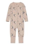 Jumpsuit Ls - Aop Jumpsuit Beige CeLaVi