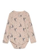 Body Ls - Aop Bodies Long-sleeved Beige CeLaVi