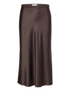 Hana Satin Silk Skirt Designers Knee-length & Midi Brown Ahlvar Galler...