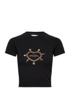 Chain Heart Shurnken T-Shirt Tops T-shirts & Tops Short-sleeved Black ...