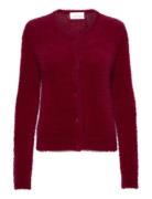 Pearl Knit Cardigan Tops Knitwear Cardigans Red Hosbjerg