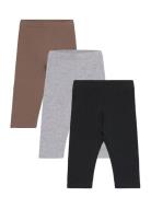 Leggings Brushed Inside 3 P Bottoms Leggings Black Lindex