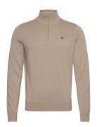 Brian Half Zip Tops Knitwear Half Zip Jumpers Beige Morris