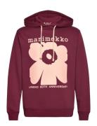 Luuppi Unikko Placement Tops Sweat-shirts & Hoodies Hoodies Burgundy M...