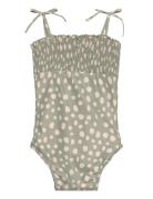 Larisa Printed Swimsuit Badedrakt Badetøy Green Liewood