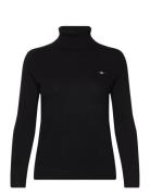 Extrafine Lambswool Rollneck Tops Knitwear Turtleneck Black GANT