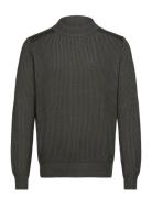 Stanley Mock Neck Jumper Tile Green / Mid Grey Heather Tops Knitwear R...