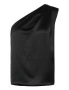 Elle Satin Tank Tops Blouses Sleeveless Black Ahlvar Gallery