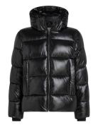 Hooded Quilt Puffer Mw Gloss Ullfrakk Frakk Black Calvin Klein