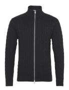 Slhryan Structure Full Zip Tops Knitwear Full Zip Jumpers Black Select...