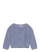 Knit Pocket Sweater Tops Knitwear Pullovers Blue Mango