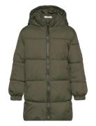 Quilted Long Coat Fôret Jakke Green Mango