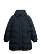 Hooded Sports Puffer Mid Jkt Ullfrakk Frakk Navy Superdry