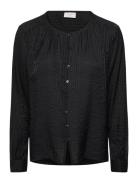 Fqbalana-Blouse Tops Blouses Long-sleeved Black FREE/QUENT