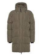 Hooded Sports Puffer Mid Jkt Ullfrakk Frakk Khaki Green Superdry