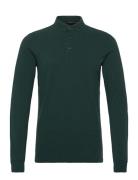 Long Sleeve Cotton Pique Polo Tops Polos Long-sleeved Green Superdry