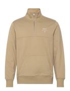 Logo Script Jersey Halfzip Tops Knitwear Half Zip Jumpers Beige GANT