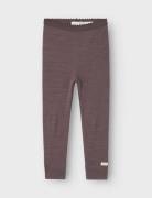 Nmfwyla Wo/Vi Legging Bottoms Leggings Burgundy Name It