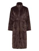 Fine Fleece Robe W Zipper Morgenkåpe Brown Missya