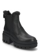 Everleigh Mid Warm Lined Boot Jet Black Shoes Chelsea Boots Black Timb...