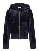 Velour Zip Hoodie Tops Sweat-shirts & Hoodies Hoodies Navy GANT