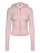 Knitted Lounge Jacket Tops Sweat-shirts & Hoodies Hoodies Pink Gina Tr...