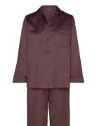 Leo Sateen Pyjamas Pyjamas Brown Missya