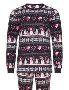 Christmas Heart Pajamas Navy Pyjamas Black Christmas Sweats