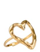 Open Heart Adjustable Ring Nøkkelring Gold By Jolima