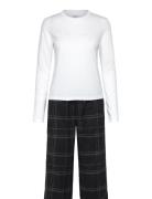 L/S Tee & Pant Sleep Set Pyjamas White Calvin Klein