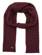 Cable Knit Scarf Accessories Scarves Winter Scarves Burgundy Coach Acc...