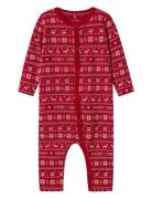 Nbnvismas Ls Nightsuit Pyjamas Sie Jumpsuit Red Name It