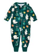 Briskly Velour Pyjamas Pyjamas Sie Jumpsuit Green MUMIN