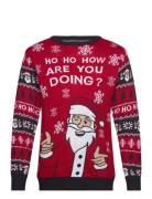 Ho Ho How You Doin' Sweater Tops Knitwear Round Necks Red Christmas Sw...