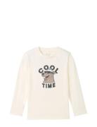 Printed Longsleeve Tops T-shirts Long-sleeved T-shirts Cream Tom Tailo...